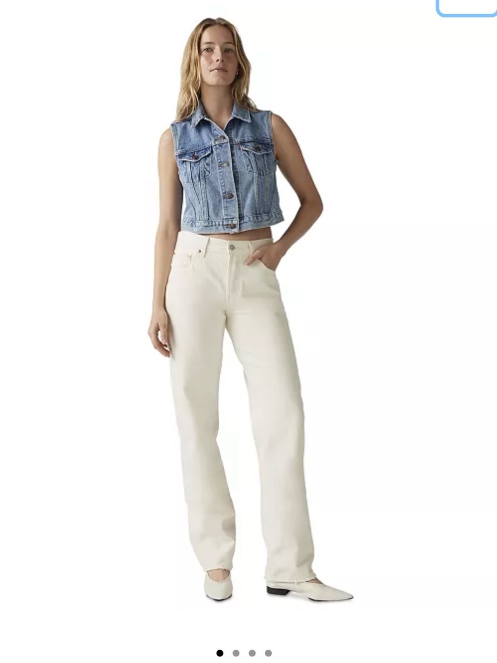 Levi's 501 Original Straight Leg Jeans in Cream NWT